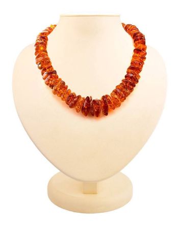 Cognac Amber Beaded Necklace, image 
