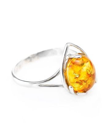 Delicate Amber Ring In Sterling Silver The Selena, Ring Size: 10 / 20, image 