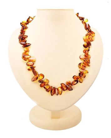 Cognac Amber Beaded Necklace, image 