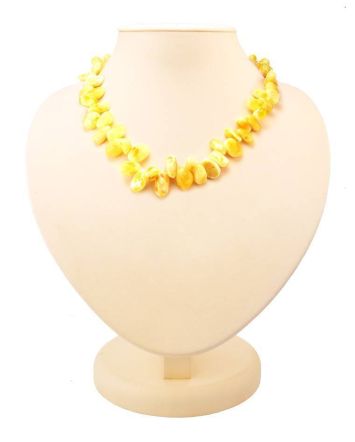 Honey Amber Beaded Necklace, image 