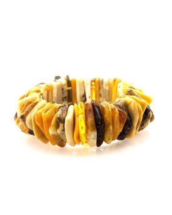 Raw Amber Beaded Stretch Bracelet The Tangerine, image 