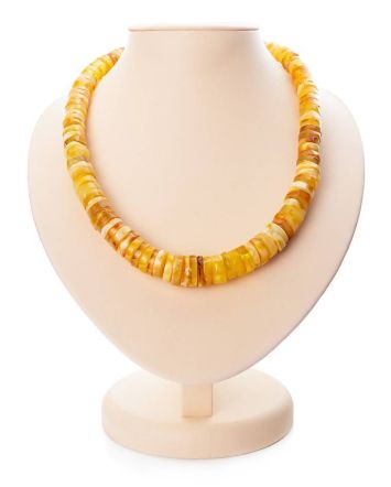 Honey Amber Beaded Necklace, image 
