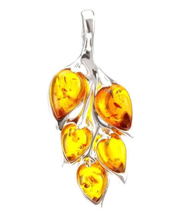 Leaf Amber Pendant In Sterling Silver The Verbena, image 