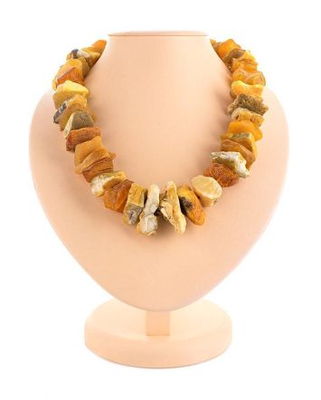 Raw Amber Beaded Necklace, image 