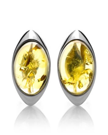 Lovely Silver Earrings With Lemon Amber The Amaranth, image 