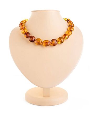 Cognac Amber Beaded Necklace, image 