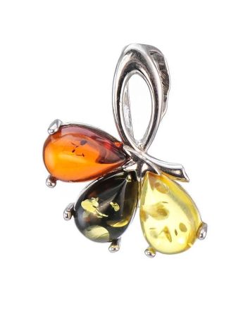 Floral Amber Pendant In Sterling Silver The Dandelion, image 