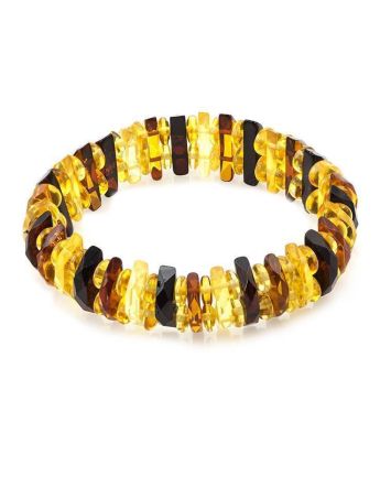 Faceted Multicolor Amber Designer Bracelet The Tangerine, image 