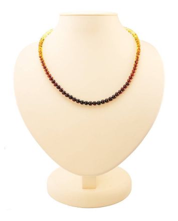 Two Toned Amber Beaded Necklace The Prague, image 