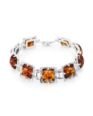 Cherry Amber Link Bracelet In Sterling Silver The Hermitage, image 