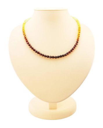 Faceted Two-Toned Amber Beaded Necklace The Prague, image 