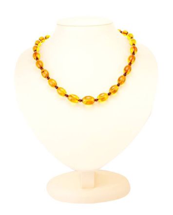 Two-Toned Amber Beaded Necklace, image 