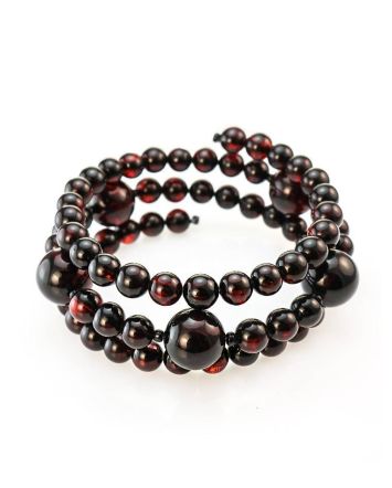 Dark Cherry Amber Wrap Bracelet The Ariadna, image 