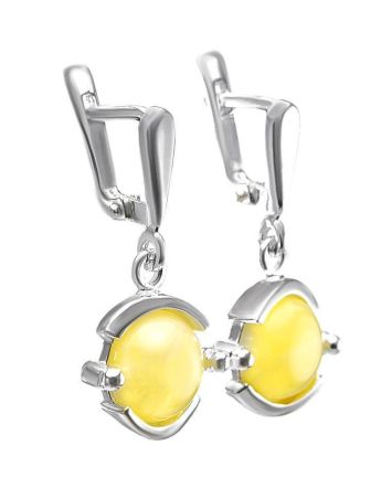Drop Amber Earrings In Sterling Silver The Sphere, image 