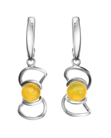 Drop Amber Earrings In Sterling Silver The Flamenco, image 
