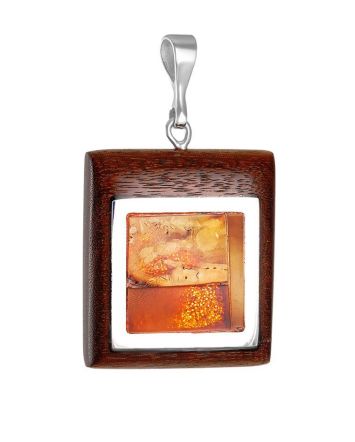 Amber Pendant With Natural Wood The Indonesia, image 