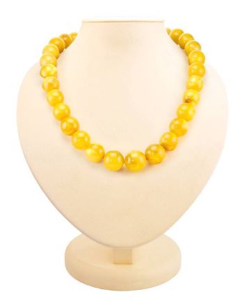 Honey Amber Beaded Necklace, image 