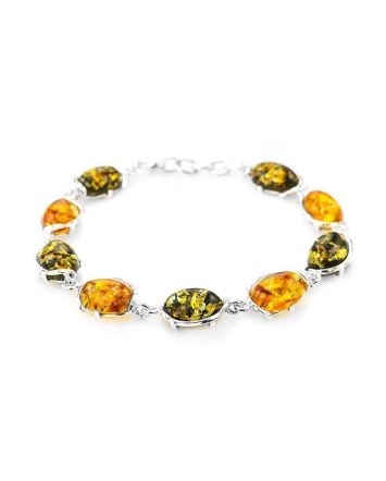 Multicolor Amber Link Bracelet In Sterling Silver The Vivaldi, image 