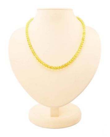 Faceted Lemon Amber Beaded Necklace The Prague, image 