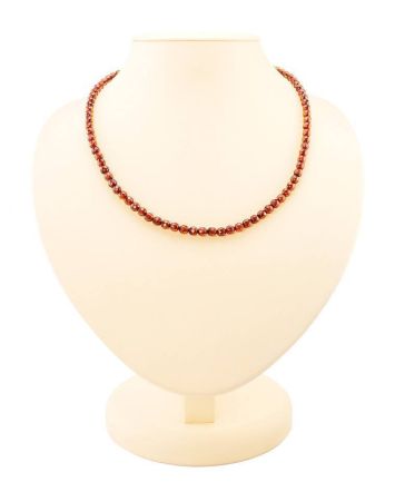Faceted Cognac Amber Beaded Necklace The Prague, image 