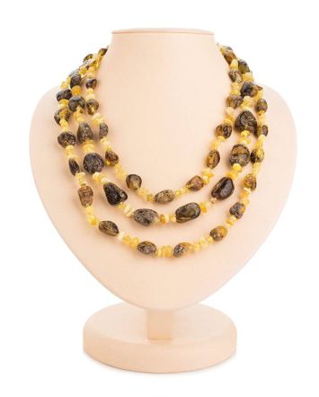 Multicolor Raw Amber Necklace, image 