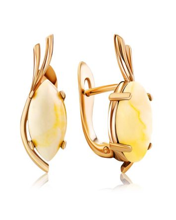 Honey Amber Earrings In Gold The Verbena, image 