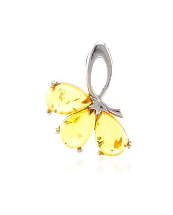 Bright Amber Pendant In Sterling Silver The Dandelion, image 