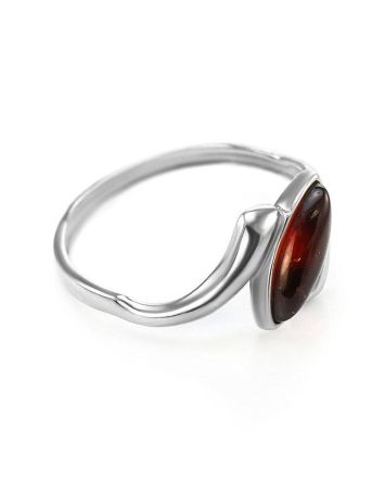 Cute Silver Ring With Cherry Amber The Amaranth, Ring Size: 5.5 / 16, image 