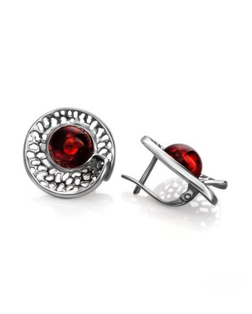 Cherry Amber Earrings In Sterling Silver The Venus, image 