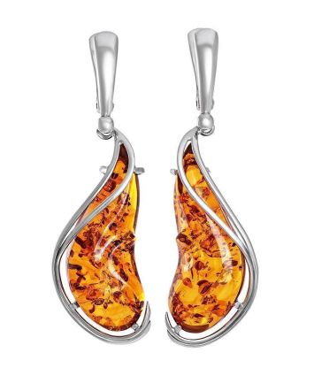 Handmade Amber Earrings In Sterling Silver The Rialto, image 
