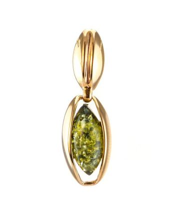 Golden Pendant With Bright Green Amber The Sophia, image 