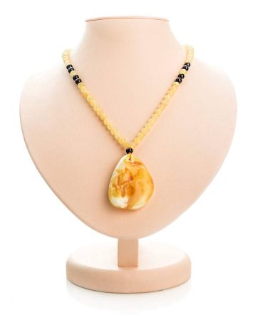 Multicolor Amber Pendant Necklace The Rhapsody, image 