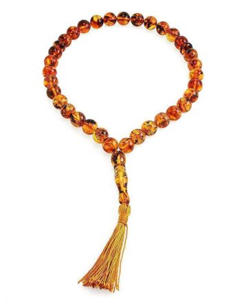 Muslim 33 Cognac Amber Prayer Beads, image 