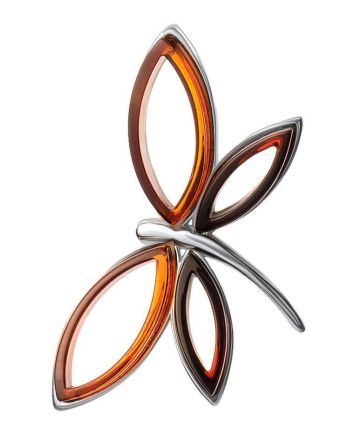 Cute Amber Pendant In Sterling Silver The April, image 
