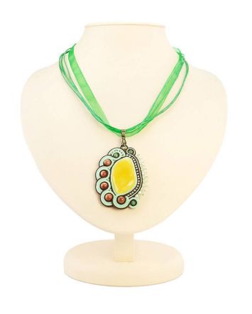 Macrame Necklace With Honey Amber The India, image 