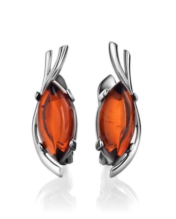Amber Earrings In Sterling Silver The Verbena, image 
