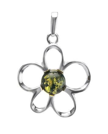 Floral Amber Pendant In Sterling Silver The Daisy, image 