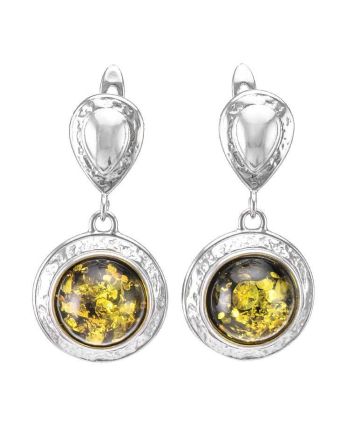 Drop Amber Earrings In Sterling Silver The Hermitage, image 