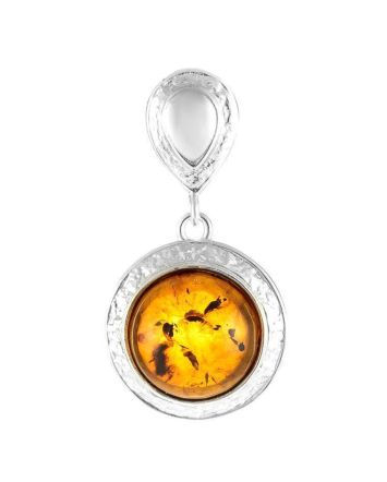 Round Amber Pendant In Sterling Silver The Hermitage, image 