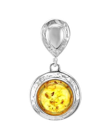 Round Amber Pendant In Sterling Silver The Hermitage, image 