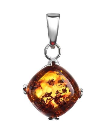 Minimalistic Amber Pendant In Sterling Silver The Byzantium, image 