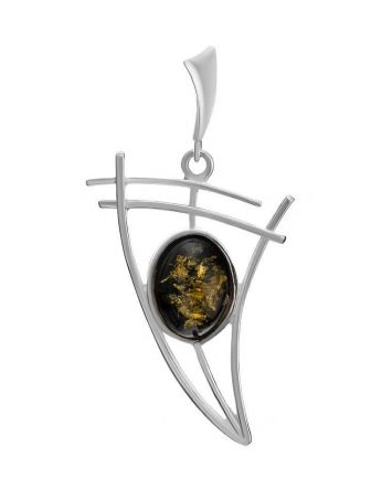 Green Amber Pendant In Sterling Silver The Sail, image 
