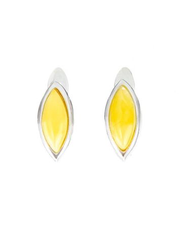 Honey Amber Earrings In Sterling Silver The Amaranth, image 