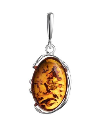Oval Amber Pendant In Sterling Silver The Vivaldi, image 