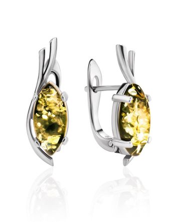 Amber Earrings In Sterling Silver The Verbena, image 