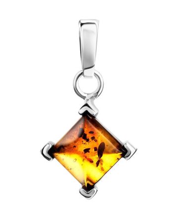Geometric Amber Pendant In Sterling Silver The Ovation, image 
