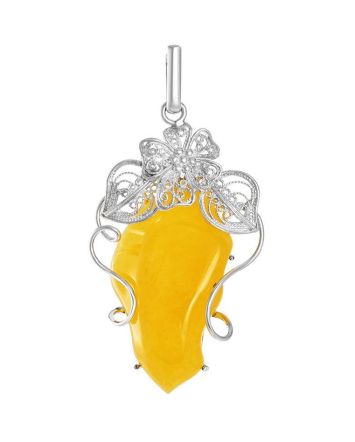 Amber Pendant In Sterling Silver The Dew, image 