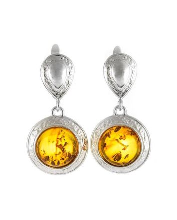 Drop Amber Earrings In Sterling Silver The Hermitage, image 