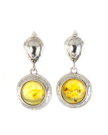 Drop Amber Earrings In Sterling Silver The Hermitage, image 