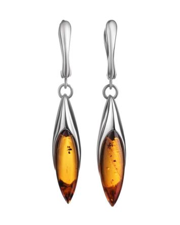 Drop Amber Earrings In Sterling Silver The Gaudi, image 
